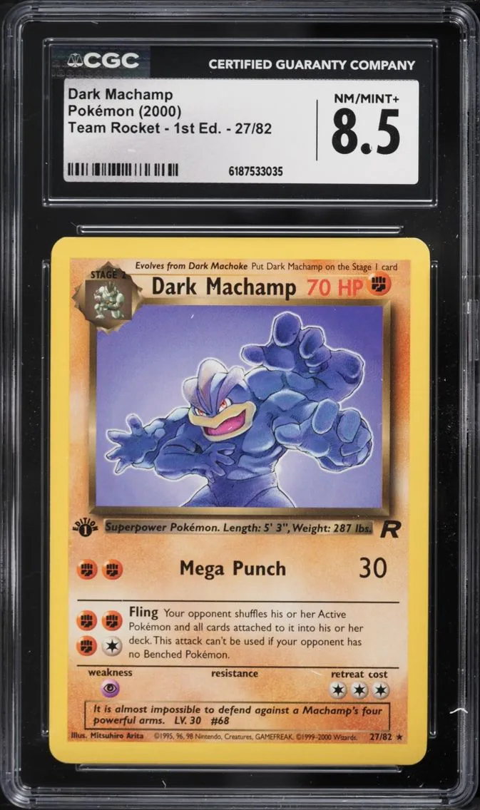 2000 #27 Dark Machamp CGC 8.5 Pokemon Team Rocket 1st Edition