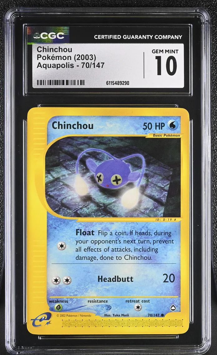 2003 #70 Chinchou CGC 10 Aquapolis - English