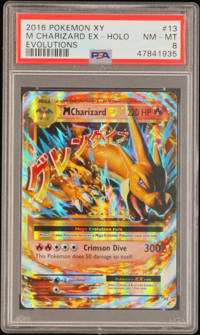 2016 #13 M Charizard EX PSA 8 XY Evolutions