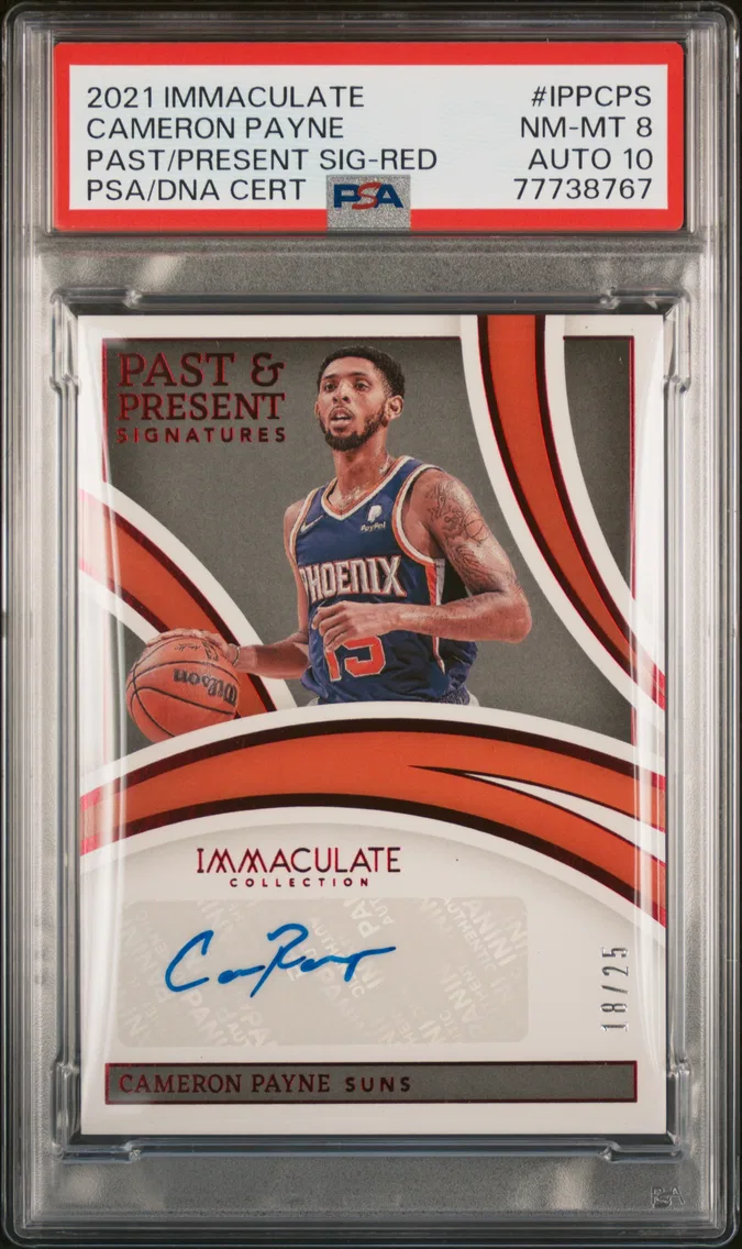 2021 #IPPCPS Cameron Payne PSA 8 Panini Immaculate Collection Past and Present Signatures