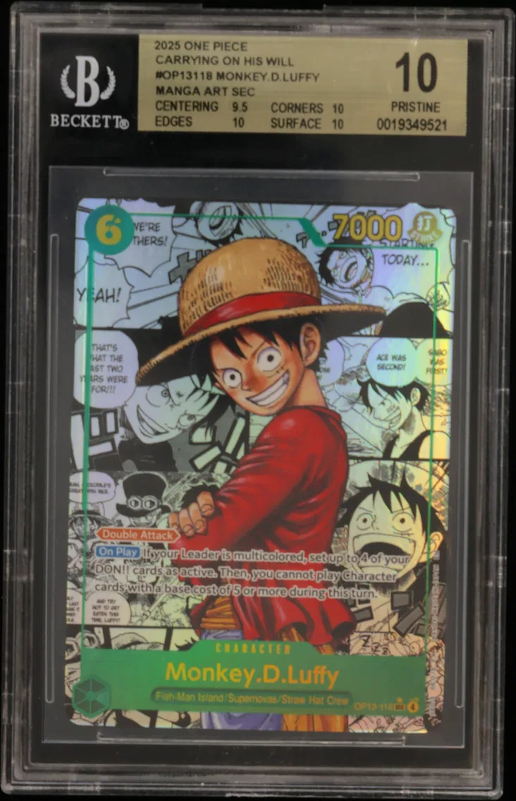 2025 #OP13118 Monkey.D.Luffy MANGA ART SEC BGS 10 One Piece Card Game Carrying on His Will