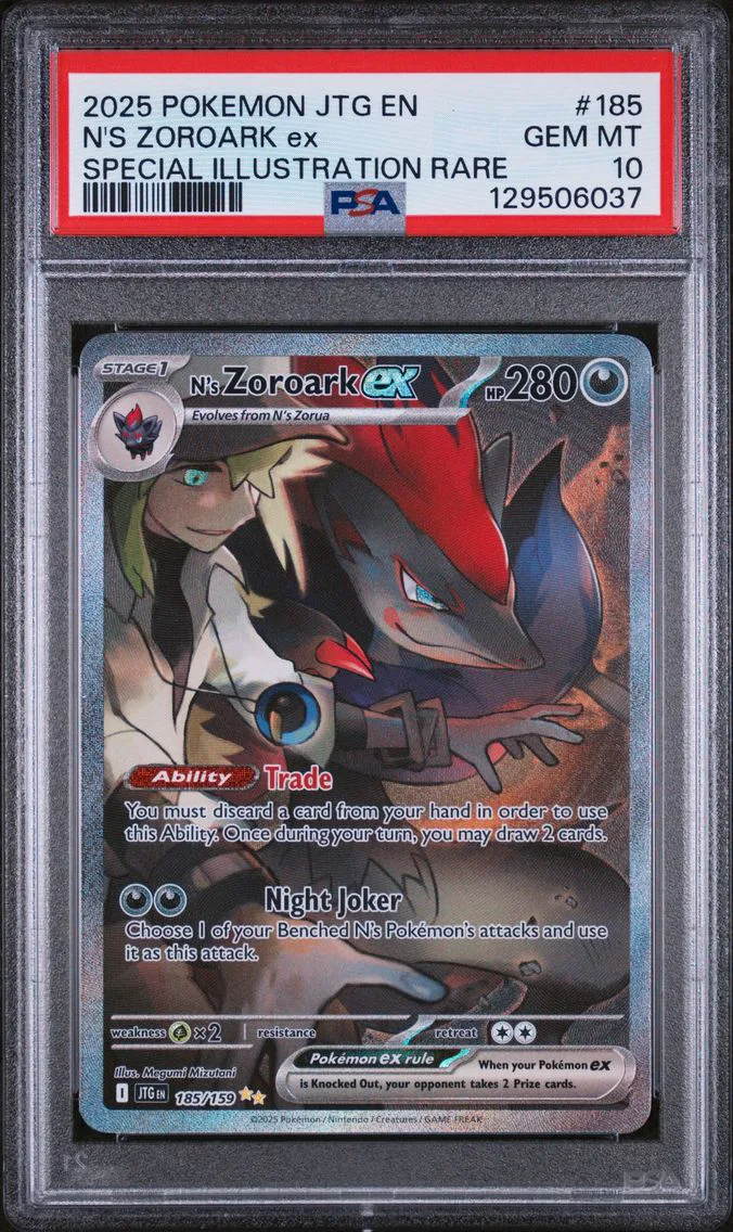 2025 #185 N's Zoroark EX PSA 10