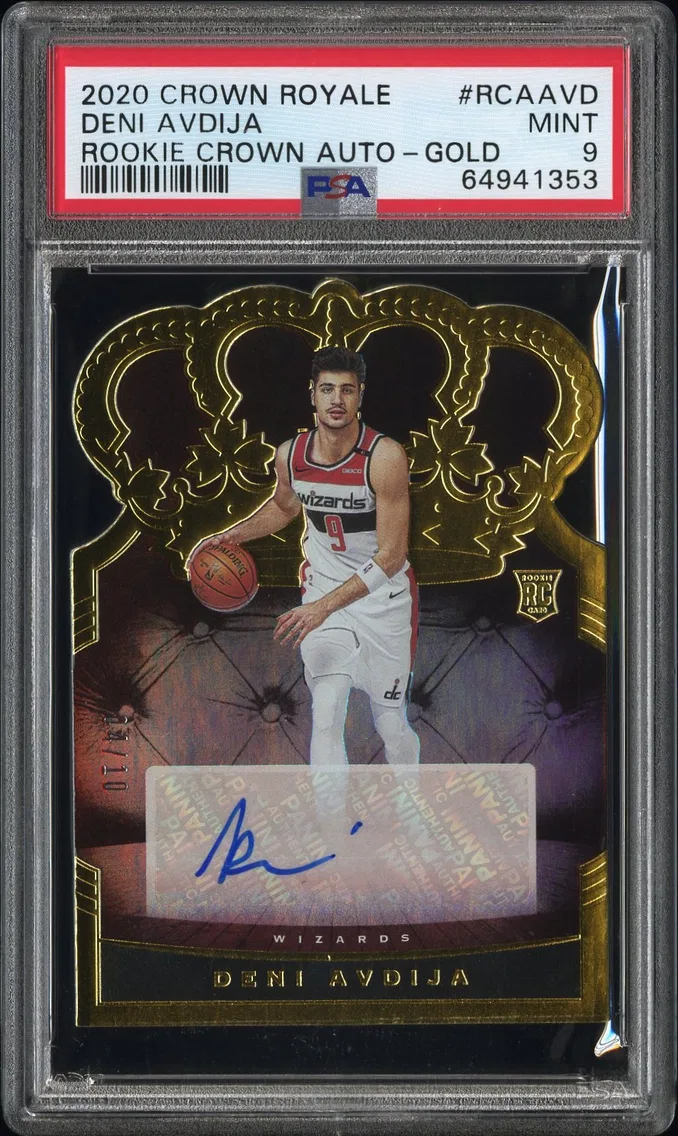 2020 #RCAAVD Deni Avdija PSA 9 Panini Crown Royale Rookie Crown Autographs