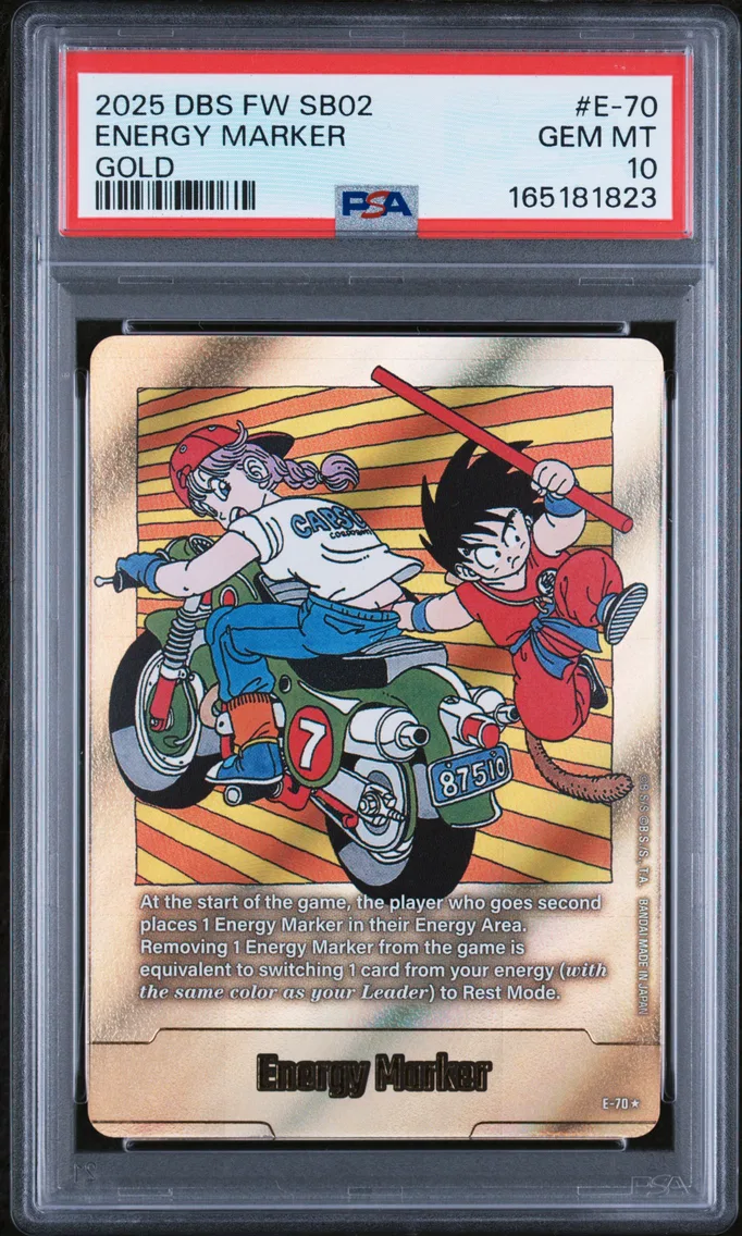2025 #E-70 Energy Marker PSA 10 Dragon Ball Super Card Game Fusion World Manga Booster 02