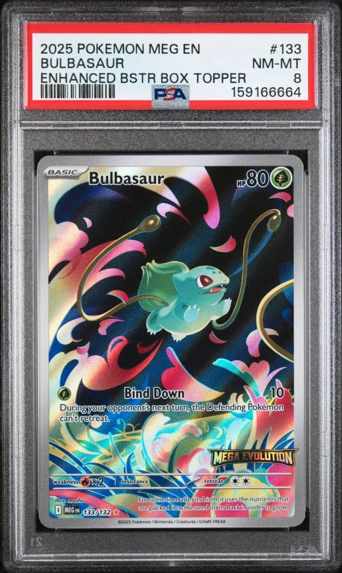 2025 #133 Bulbasaur PSA 8 Meg EN-Mega Evolution