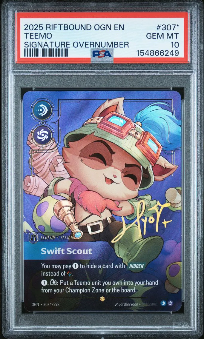 2025 #307* Teemo - Swift Scout PSA 10 Riftbound: League of Legends Ogn-Origins