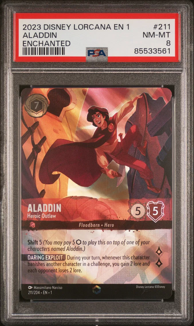2023 #211 Aladdin - Heroic Outlaw PSA 8 Disney Lorcana EN 1-the First Chapter