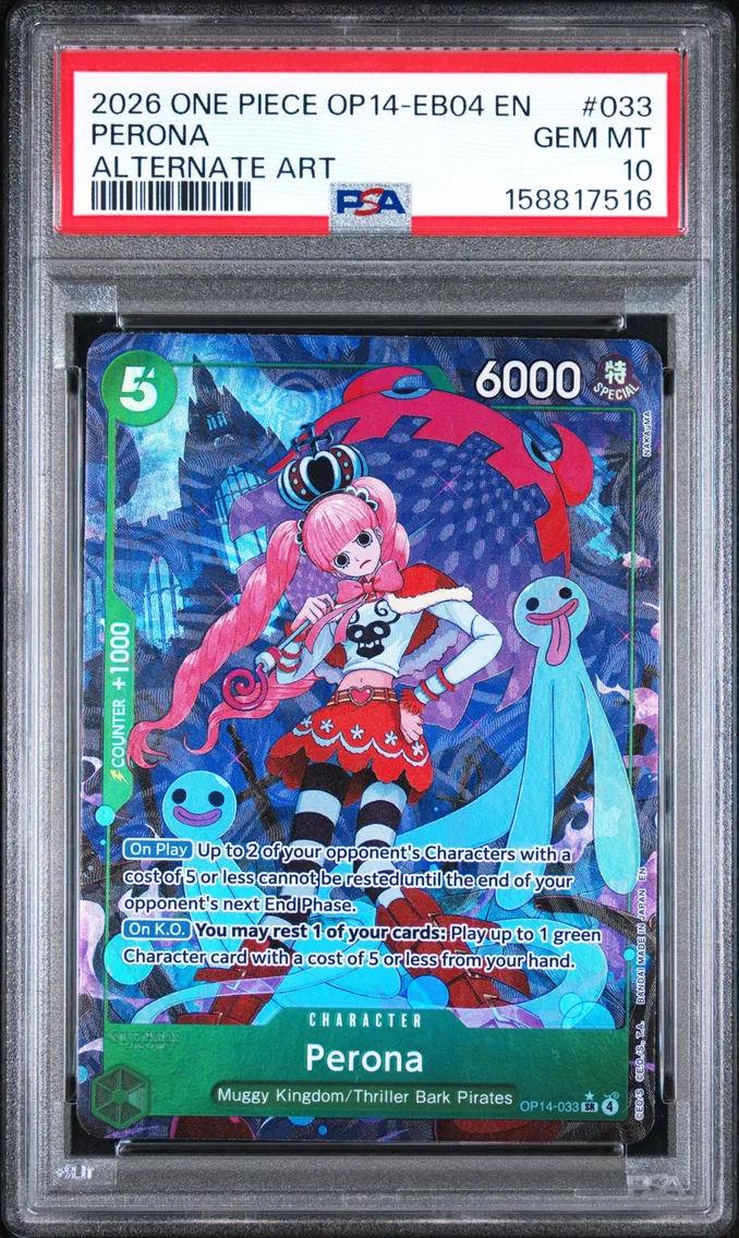 2026 #033 Perona PSA 10 One Piece OP14-EB04-the Azure Sea's Seven