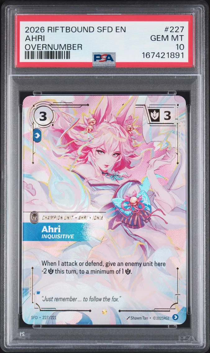 2026 #227 Ahri - Inquisitive PSA 10 Riftbound: League of Legends Sfd-Spiritforged