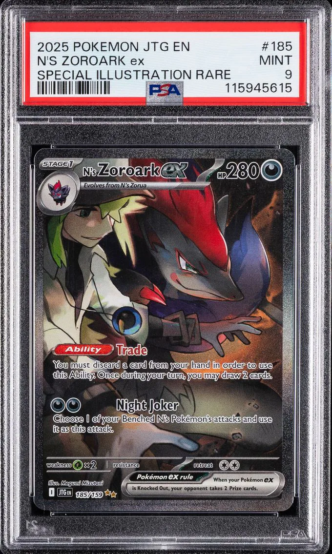 2025 #185 N's Zoroark EX PSA 9 Jtg EN-Journey Together Pokemon