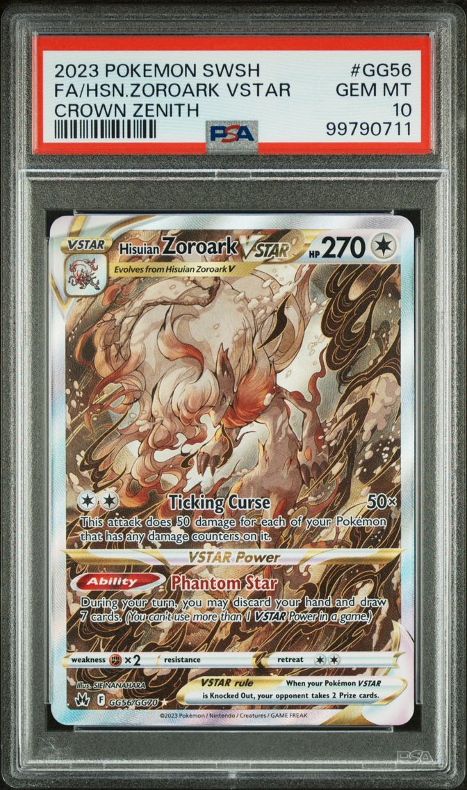 2023 #GG56 Full Art/Hisuian Zoroark Vstar PSA 10 Sword and Shield Crown Zenith Pokemon