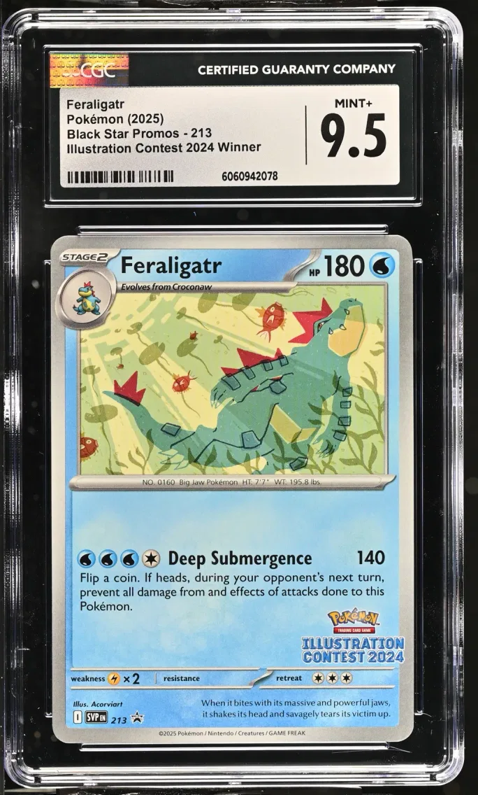 2025 #213 Feraligatr CGC 9.5 Black Star Promos - Scarlet & Violet SVP EN - English