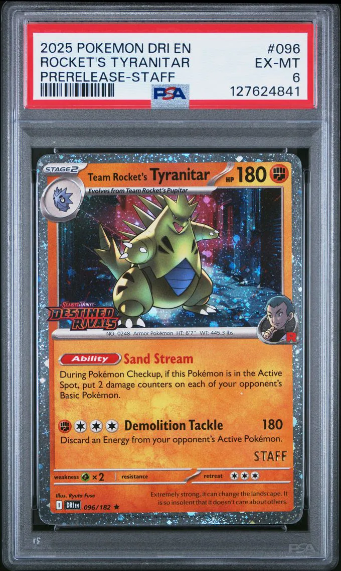 2025 #096 Team Rocket's Tyranitar PSA 6 Dri EN-Destined Rivals
