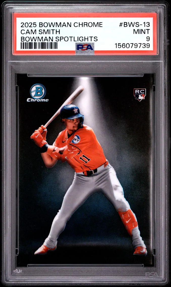 2025 #BWS-13 Cam Smith PSA 9 Bowman Chrome Bowman Spotlights