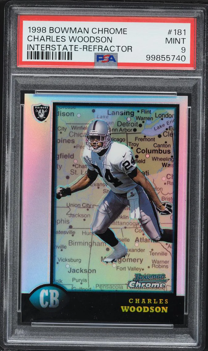 1998 #181 Charles Woodson PSA 9 Bowman Chrome Football