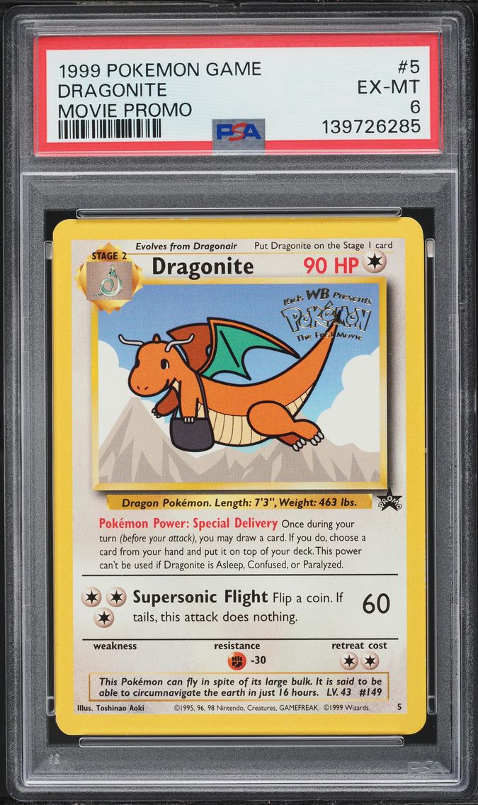1999 #5 Dragonite PSA 6 Game Movie Pokemon