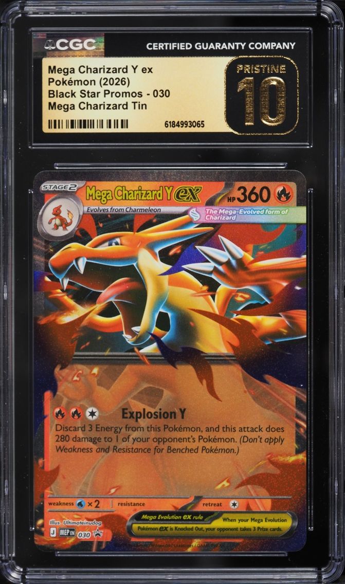 2026 #30 Mega Charizard Y EX CGC 10 Pokemon Mega Evolution Promo Tin