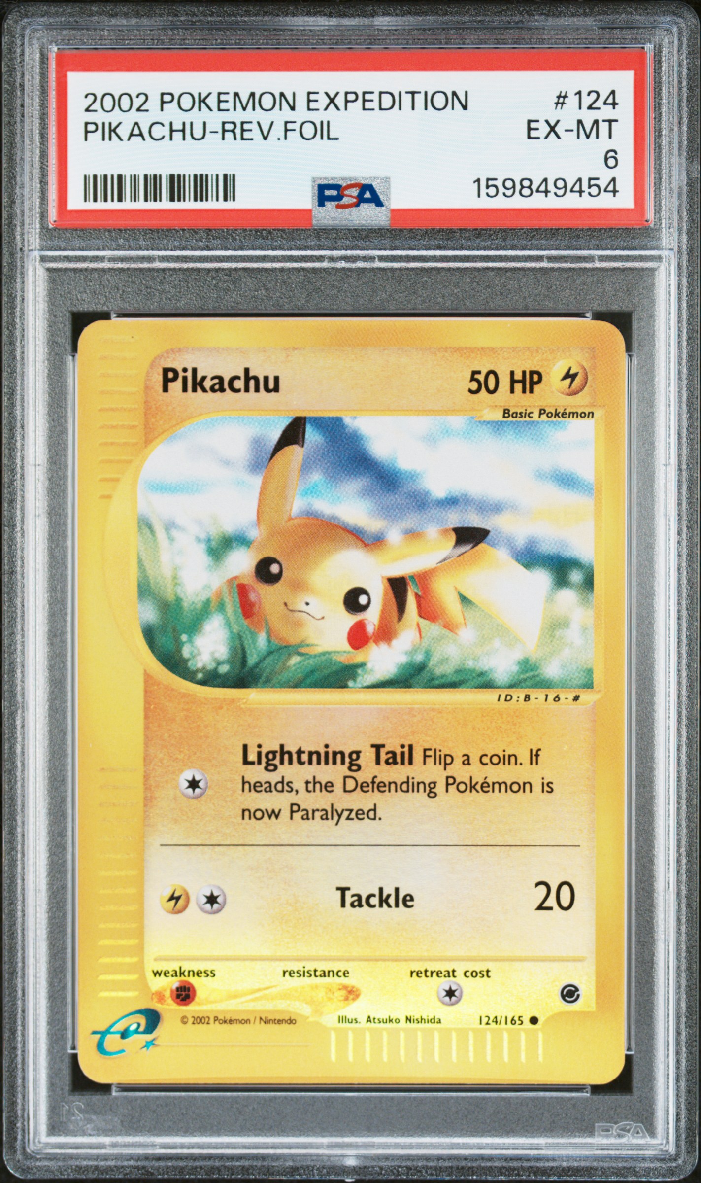2002 #124 Pikachu-Reverse Foil PSA 6 Expedition