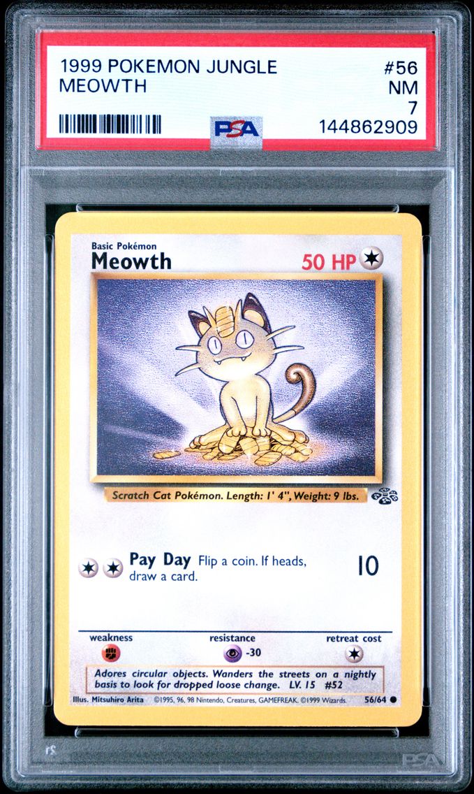 1999 #56 Meowth PSA 7 Jungle Pokemon