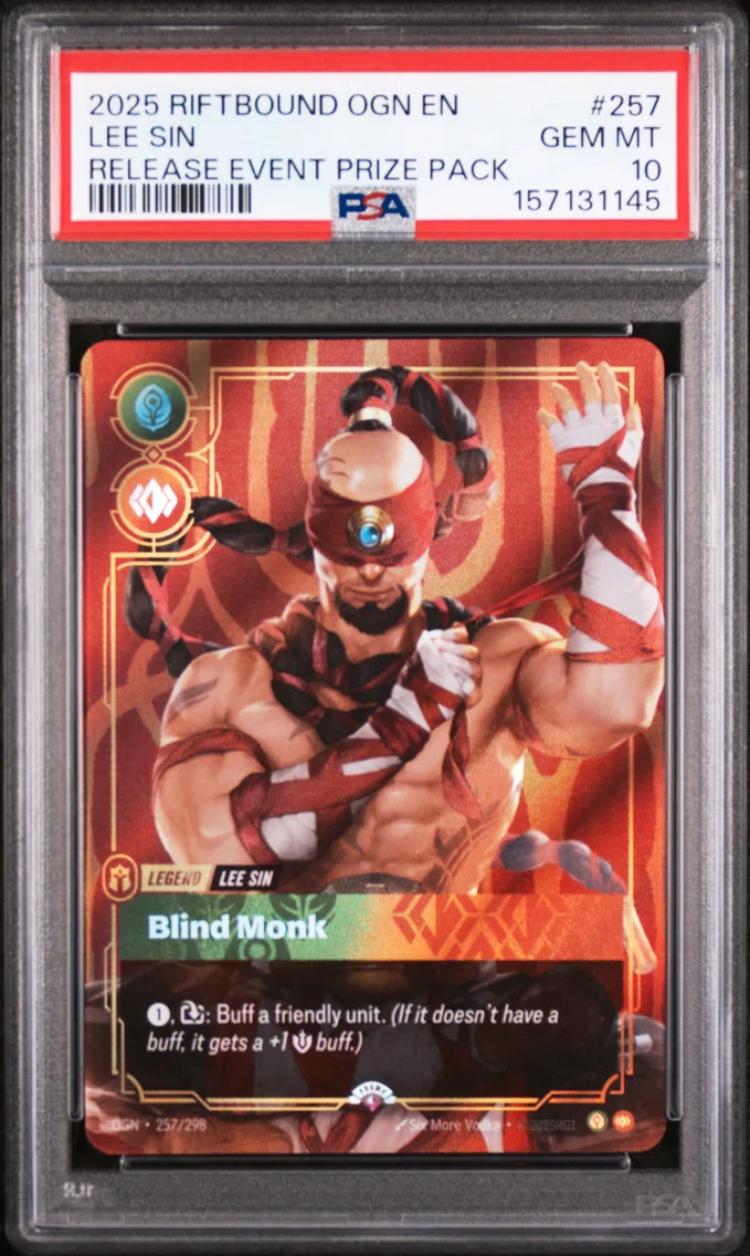 2025 #257 Lee Sin - Blind Monk PSA 10 Riftbound: League of Legends Ogn-Origins