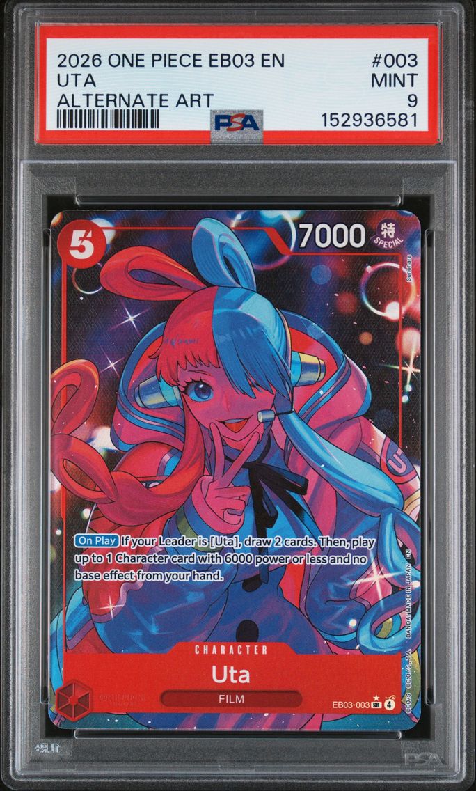 2026 #003 Uta PSA 9 One Piece EB03-Extra Booster -One Piece Heroines Edition-