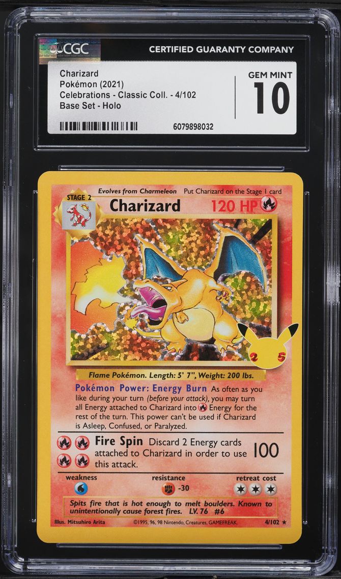 2021 #4 Charizard-Holo CGC 10 Celebrations Classic Collection Pokemon