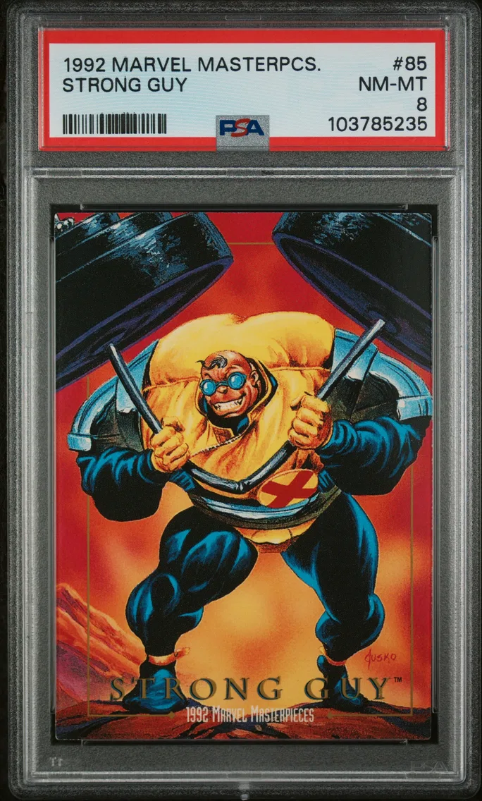 1992 #85 Strong Guy PSA 8 Marvel Masterpieces