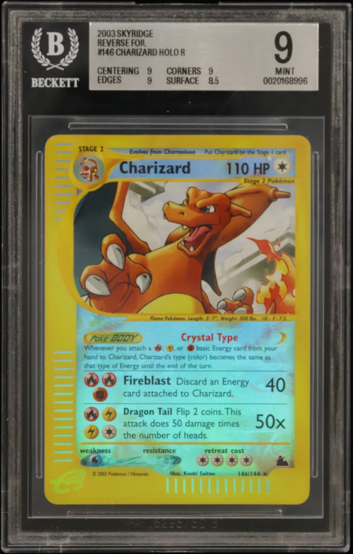 2003 #146 Charizard HOLO R BGS 9 -e Skyridge Reverse Foil