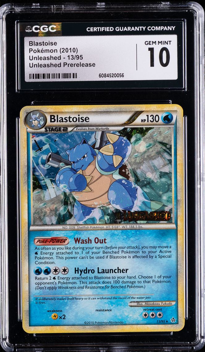 2010 #13 Blastoise CGC 10 Unleashed - English Pokemon