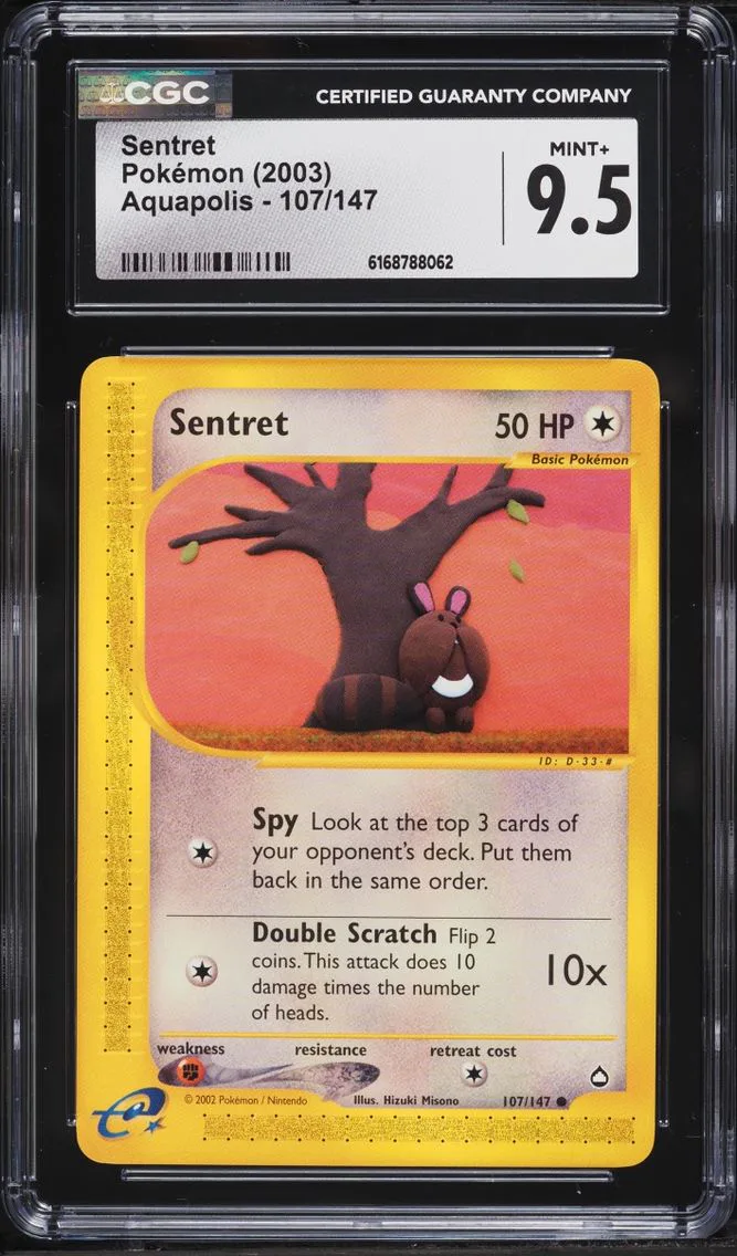 2003 Pokemon Aquapolis Sentret #107 CGC 9.5 MINT+
