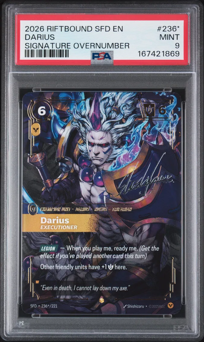 2026 #236* Darius - Executioner PSA 9 Riftbound: League of Legends Sfd-Spiritforged
