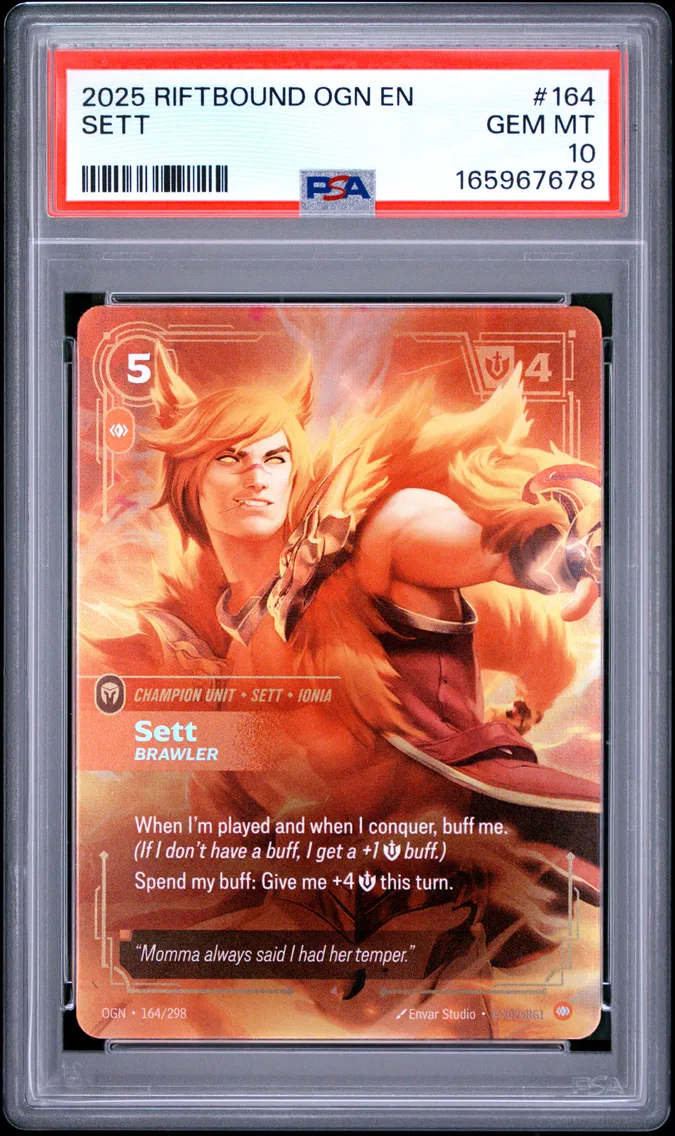 2025 #164 Sett - Brawler PSA 10 Riftbound: League of Legends Ogn-Origins