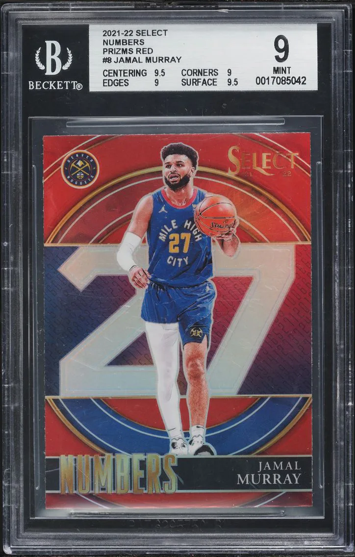 2021 #8 Jamal Murray BGS 9 Select Numbers Prizms Red Basketball