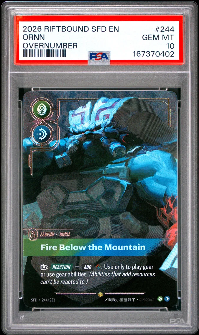 2026 #244 Ornn - Fire Below the Mountain PSA 10 Riftbound: League of Legends Sfd-Spiritforged