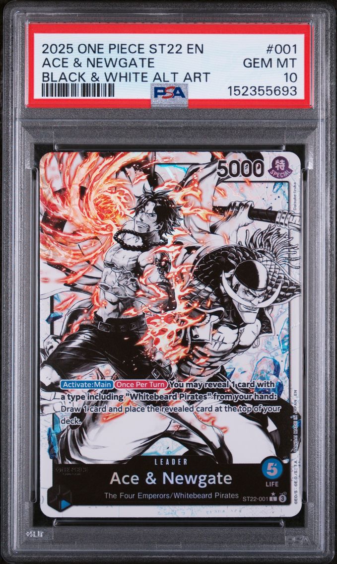 2025 #001 Ace & Newgate PSA 10 One Piece Starter Deck ST22-Ace & Newgate