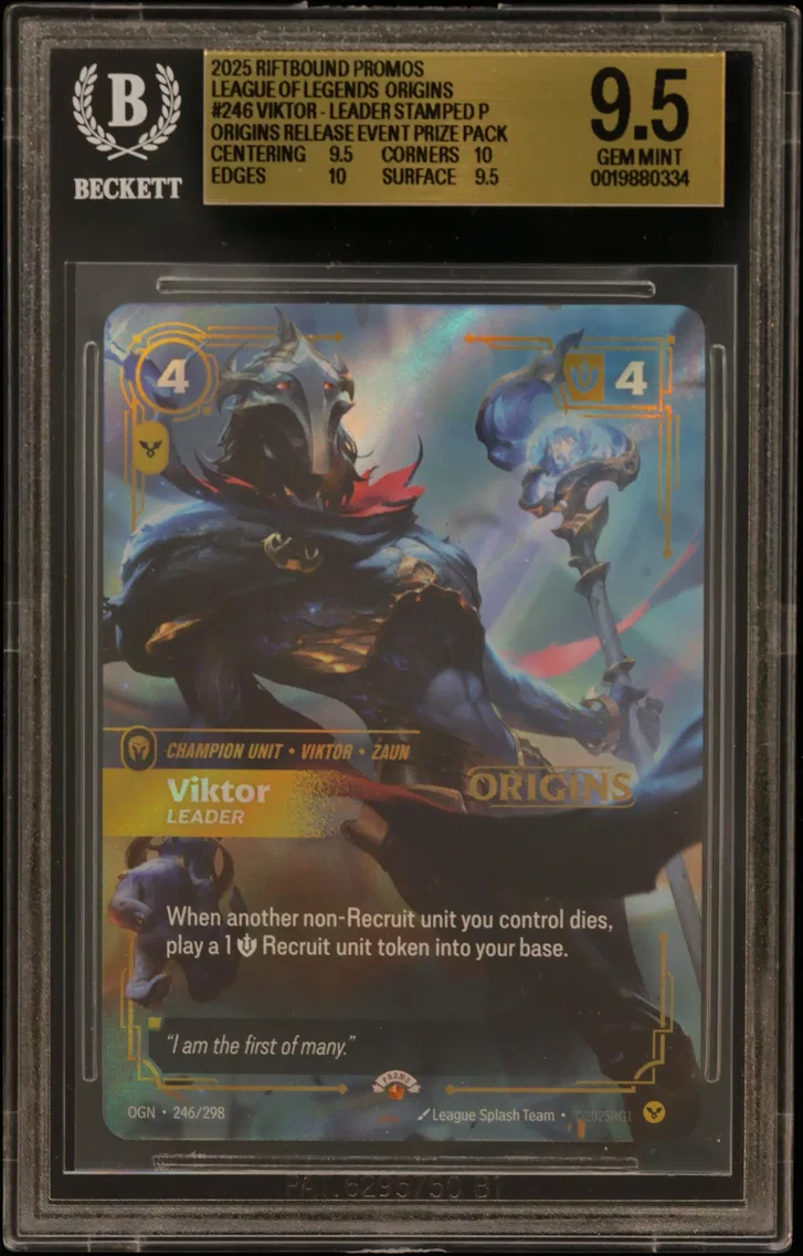 2025 #246 Viktor - Leader STAMP P/(Origins Release Event Prize Pack) BGS 9.5 Riftbound: League of Legends TCG Origins Promos