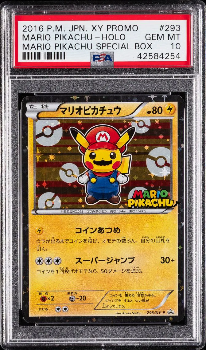 2016 #293 Mario Pikachu PSA 10 Japanese XY Promo Pokemon
