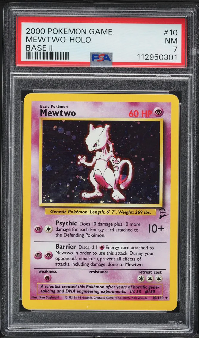 2000 Pokemon Game Base II Mewtwo-Holo Game Base II #10 PSA 7