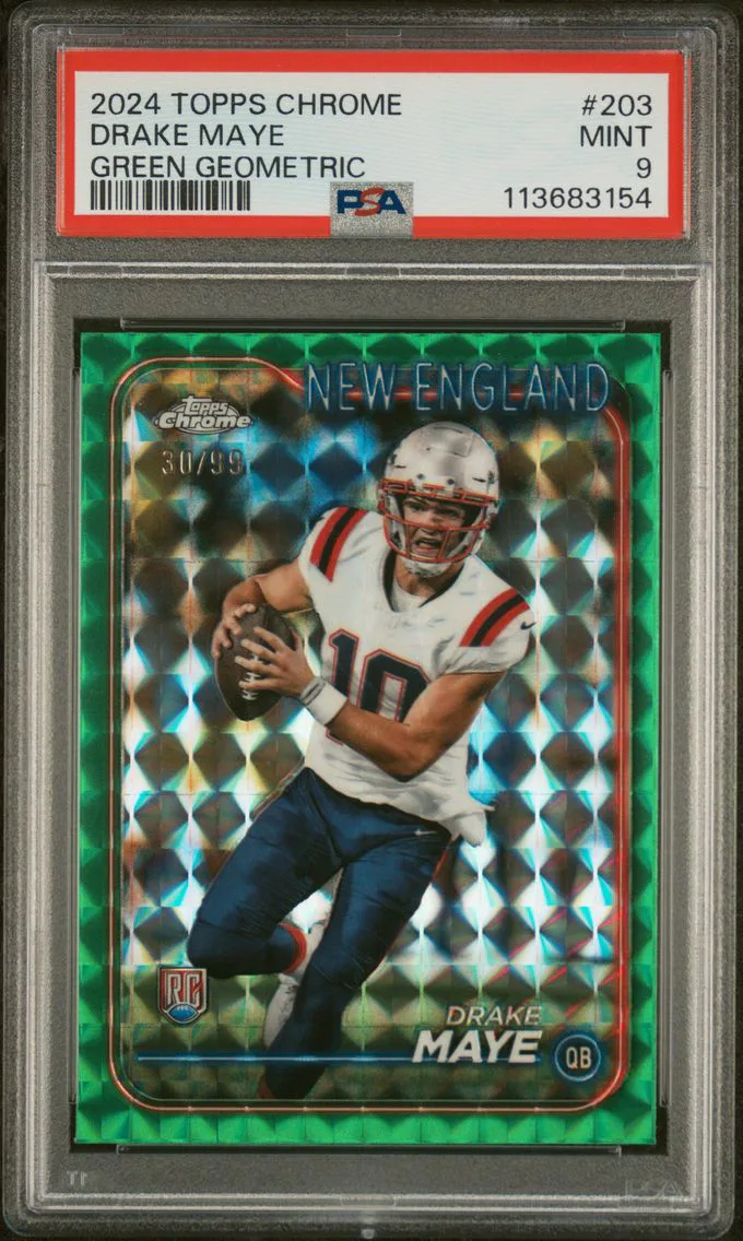 2024 #203 Drake Maye PSA 9 Topps Chrome