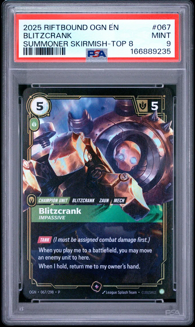 2025 #067 Blitzcrank - Impassive PSA 9 Riftbound: League of Legends Ogn-Origins