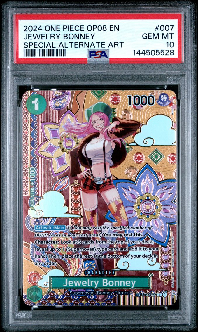 2024 #007 Jewelry Bonney PSA 10 One Piece OP08-Two Legends