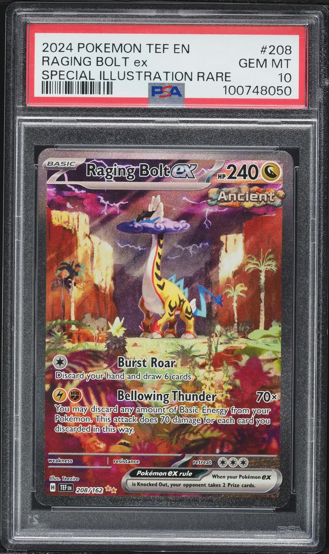 2024 #208 Raging Bolt EX PSA 10 Tef EN-Temporal Forces Pokemon