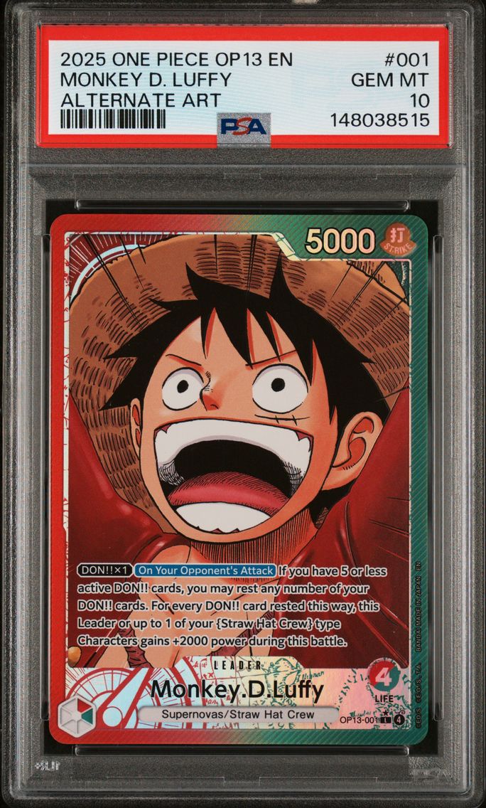 2025 #001 Monkey D. Luffy PSA 10 One Piece OP13-Carrying on His Will