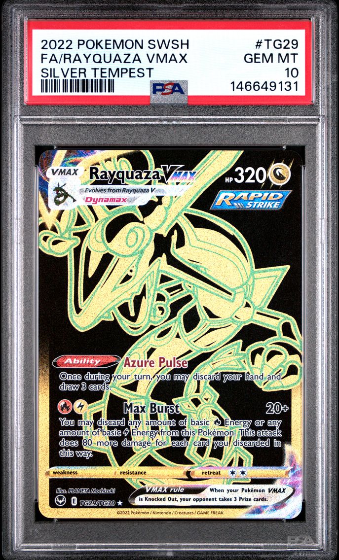 2022 #TG29 Full Art/Rayquaza Vmax PSA 10 Sword & Shield Silver Tempest