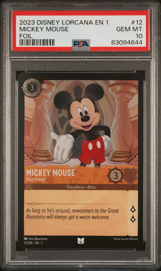 2023 #12 Mickey Mouse - True Friend PSA 10 Disney Lorcana EN 1-the First Chapter