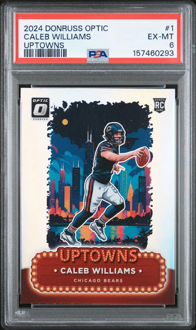 2024 #1 Caleb Williams PSA 6 Panini Donruss Optic Uptowns