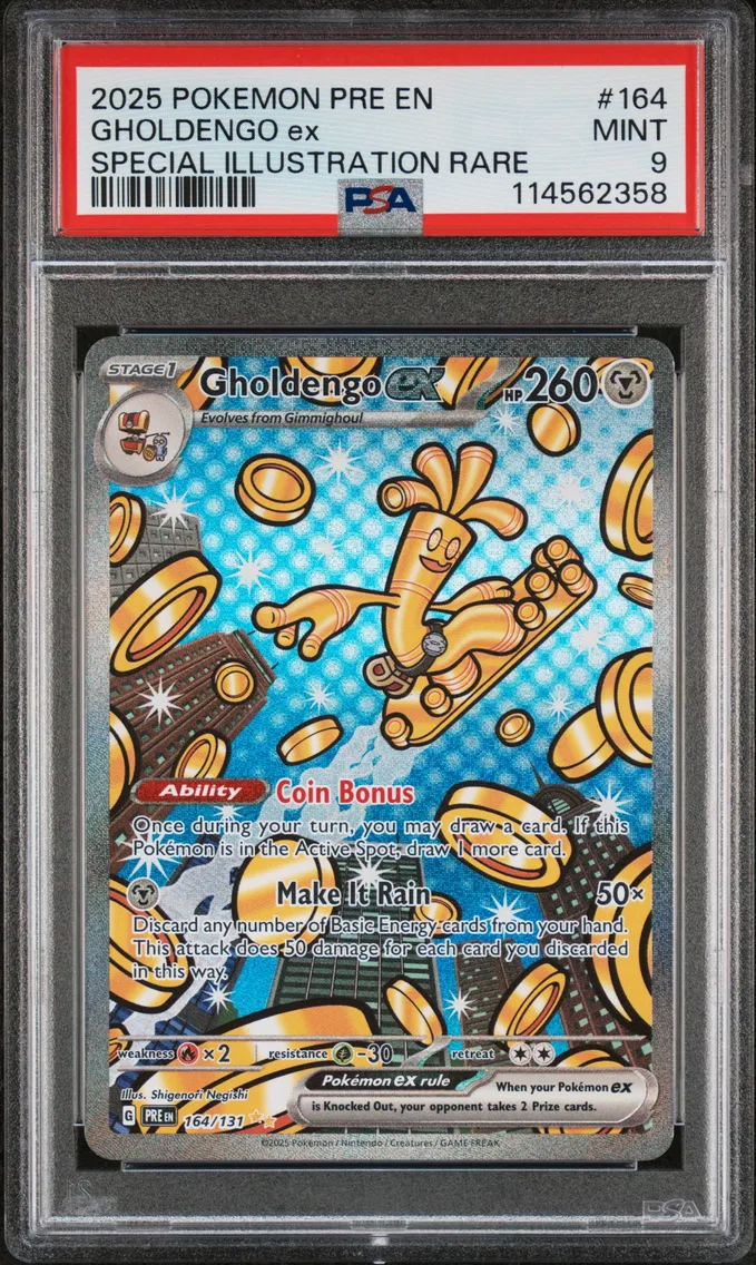 2025 #164 Gholdengo EX PSA 9 Pre EN-Prismatic Evolutions