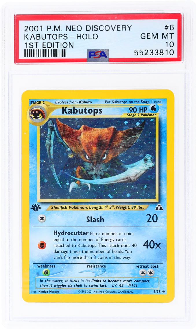 2001 #6 Kabutops-Holo 1st Edition PSA Neo Discovery Pokemon
