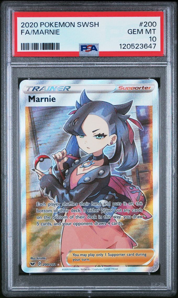2020 #200 Full Art/Marnie PSA 10 Sword & Shield Pokemon