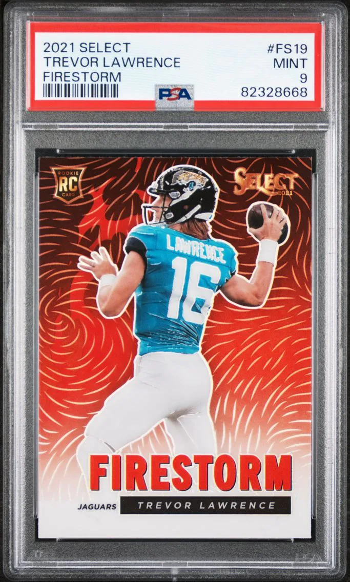 2021 #FS19 Trevor Lawrence PSA 9 Panini Select Firestorm